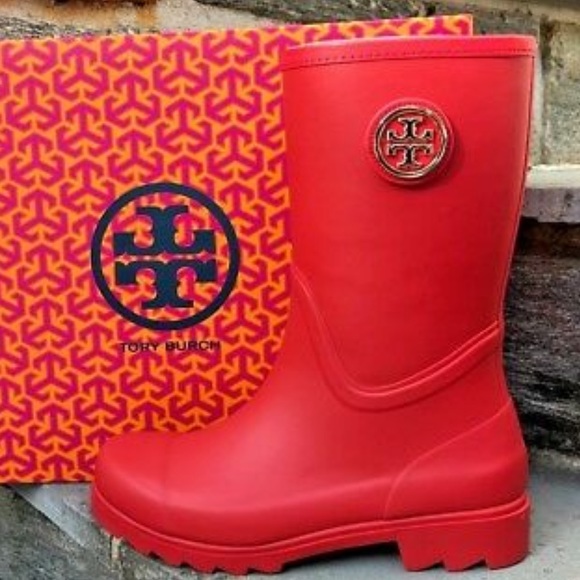 tory burch red boots